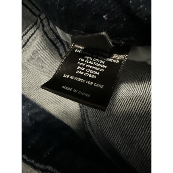 SIZE 3 Hot Topic Star Patchwork Wide Leg Jeans Blue Denim Star Appliqué Womens - Picture 7 of 8